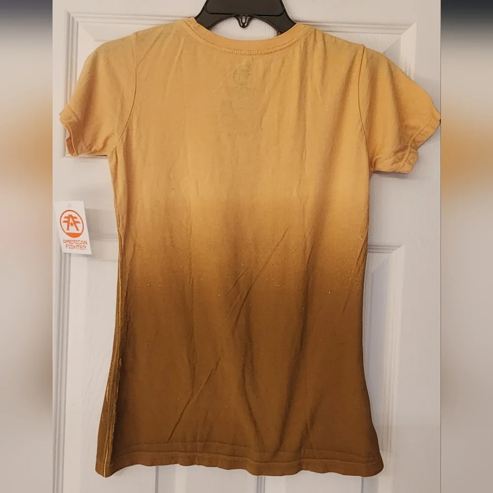American Fighter Dailey Gold/Brown Floral Graphic Short Sleeve Tee In XS - Picture 5 of 11